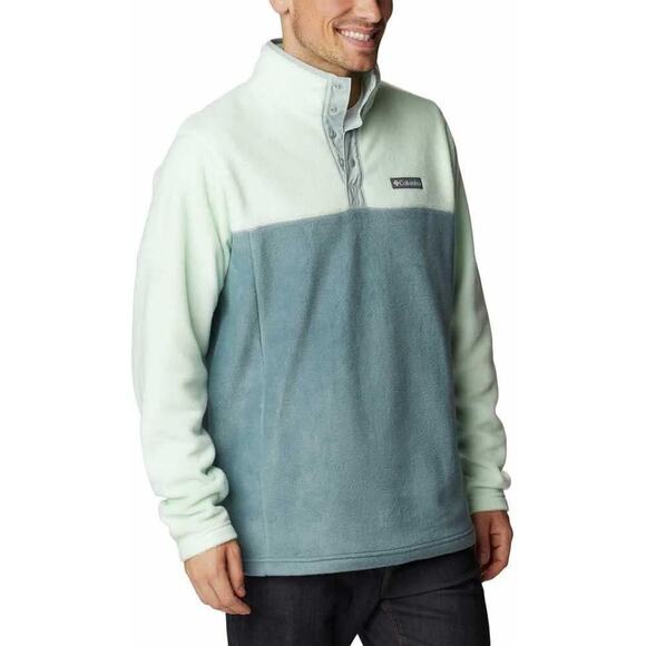 Columbia Men's Steens Mountain Half Snap, Ice Green/Metal/Niagara, Size S - Picture 1 of 8